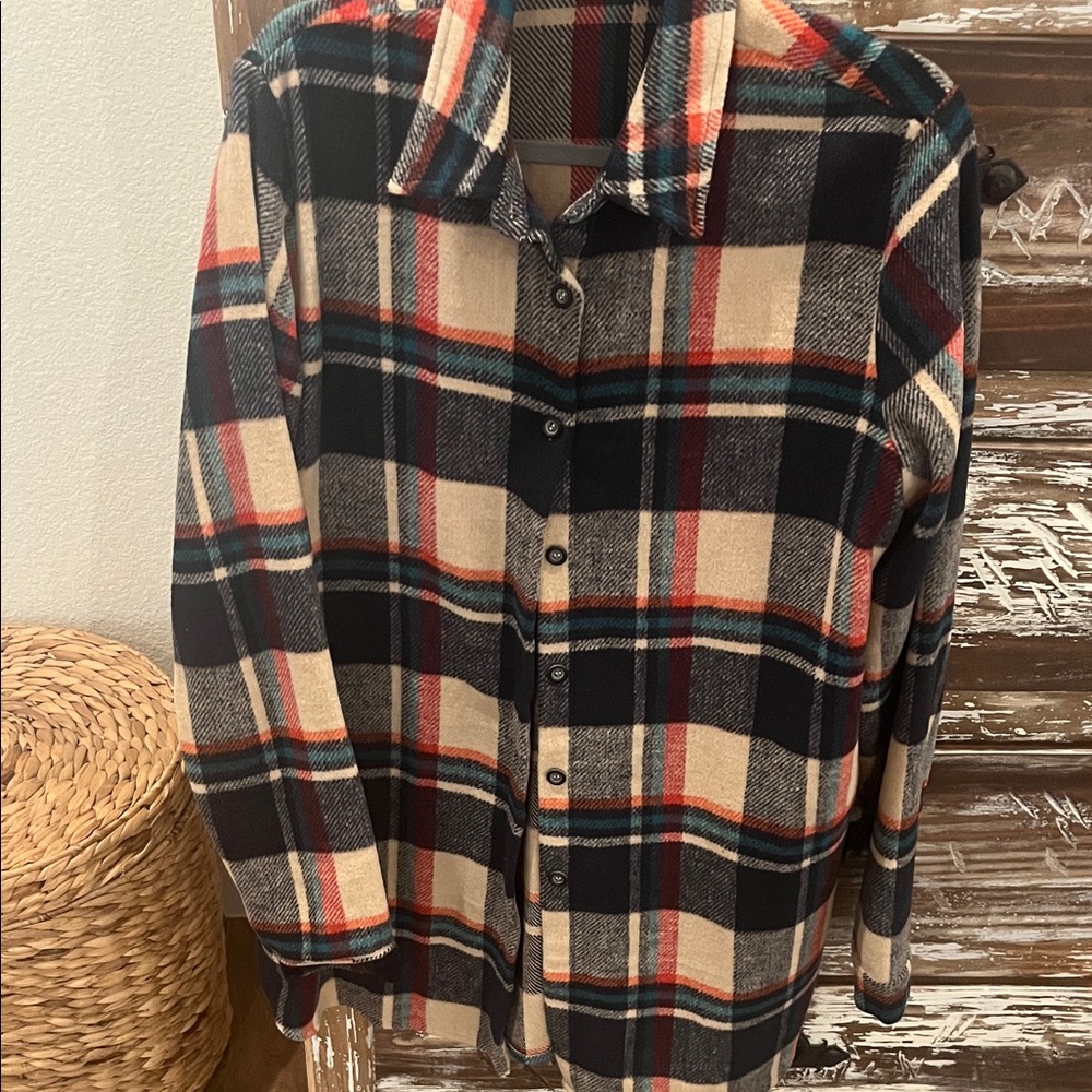 Plaid Button-Up Shacket